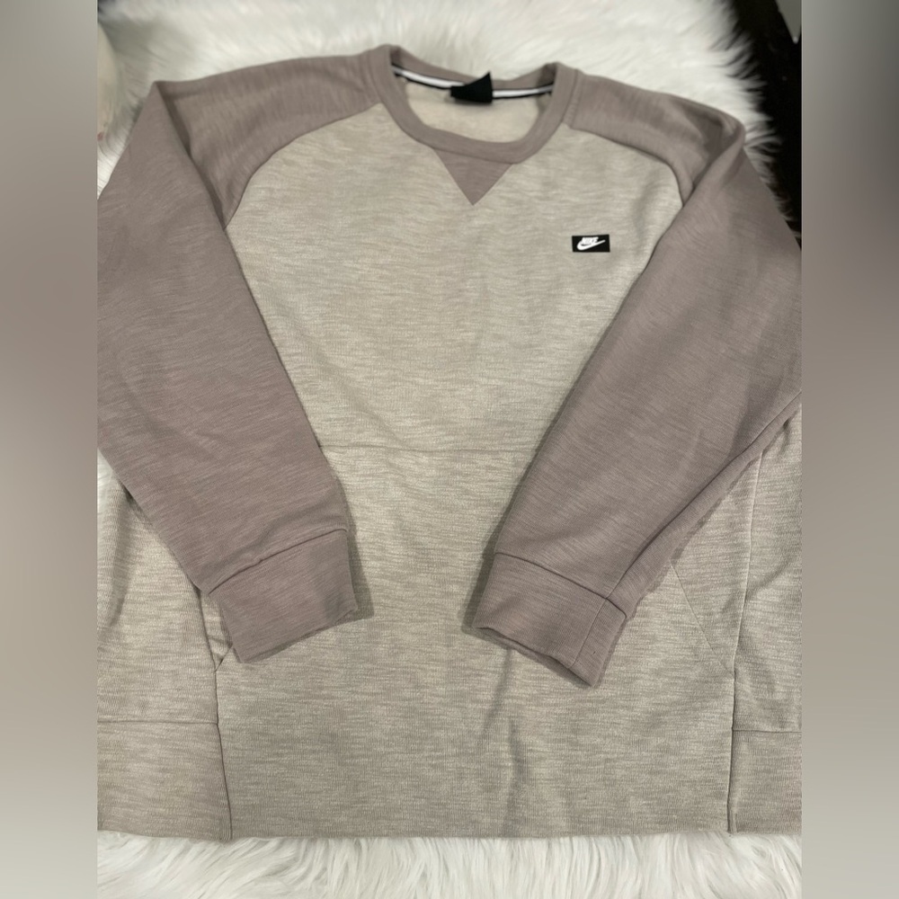 Nike- mens beige sweatshirt. Size Large